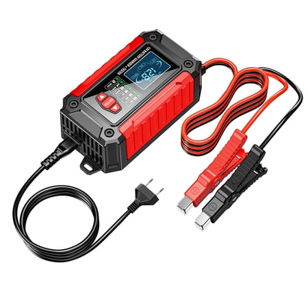 BIMZUC 2 in 1 Car Battery Chargers and Tester 12V/6A Intelligent Pulse Repairing Charge Device Automotive Battery Trickle Maintainer 9.06 inches / 23.0 cm[cite: 1]