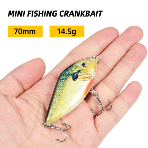 BIMZUC 2.76 inches / 7 cm Sinking Crankbait Fishing Lure for Bass and Trout, 0.51 oz / 14.5 g Artificial Hard Bait for Freshwater and Saltwater, Professional Fishing Tackle Gear, Pattern 10