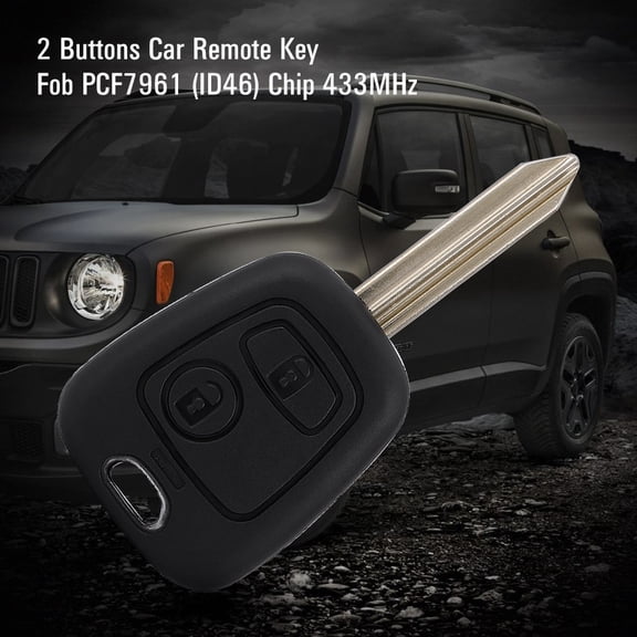 BIMZUC 2 Buttons Car Remote Key Fob 433MHz ID46 Replacement for Citroen Saxo Picasso Xsara Berlingo (3.54 inches / 9 cm)