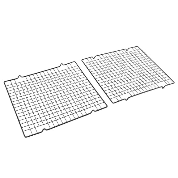 BIMZUC 2 Pack Carbon Steel Nonstick Cooling Racks Black Grid Wire Oven Grilling Rack Set for Baking Cooking Roasting and Drying, 11.02 inches / 28 cm, 2 Pieces