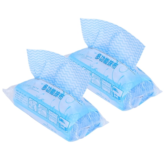 BIMZUC 2-Pack Disposable Non-Woven Cleaning Cloths, 80-Count Kitchen Dish Towels for Wiping, Dusting, and Cleaning, Blue