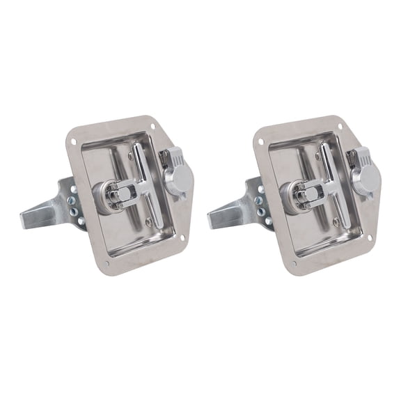 BIMZUC 2 Pack Folding T Handle Tool Box Lock Stainless Steel Toolbox Handle Latch for RV Trailer Camper (14 cm / 5.51 inches)