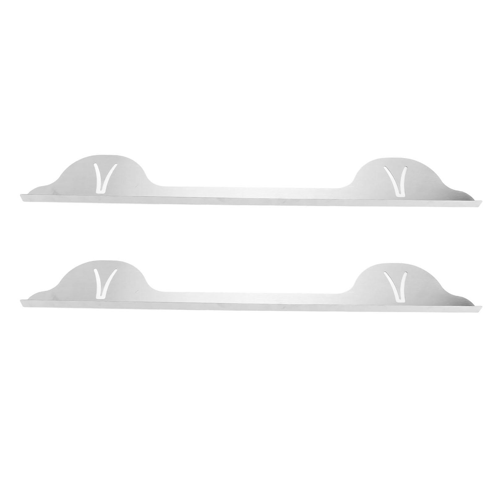 BIMZUC 2‑Pack Stainless Steel Stove Gap Covers – Heat‑Resistant, Easy to Clean, 59.5×8.5 cm, Stylish Silver Trim for Kitchen Counter & Oven