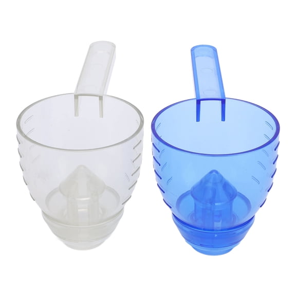 BIMZUC 2 Pcs Convenient Measuring Scoop 25g / 0.88oz Capacity Prevent Spill Clear Transparent Measuring Cup with Funnel and Scale for Dry and Liquid Ingredients Kitchen Gadget Set