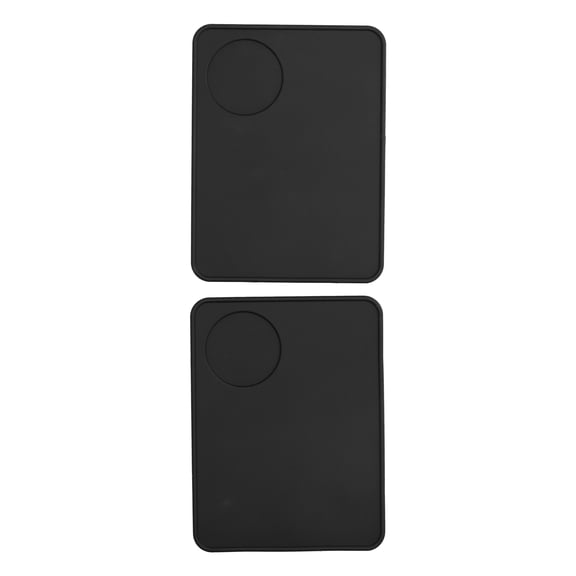 BIMZUC 2 Pcs Premium Coffee Tamper Mat Anti Slip Silicone Coffee Powder Tamping Pad Black For Home Kitchen Bar Cafe Essential Espresso Machine Accessories (7.87 x 5.91 in / 20 x 15 cm)