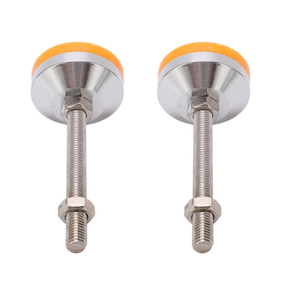 BIMZUC 2-Piece Yellow M12 Heavy Duty Furniture Leveling Screw Legs, Grain-Flat Non-Slip Shock Absorption Base, 100mm Thread Length for Cabinets, Tables, and Industrial Shelving Units (24x22x7 cm)