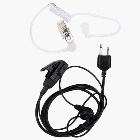 BIMZUC 2-Pin Acoustic Tube Earpiece Walkie Talkie Headset PTT MIC for ICOM IC-F1000 F2000 V80 Two Way Radio, Clear Audio Surveillance In-Ear Communication Earpiece, 1.4x1x0.8 in / 3.5x2.5x2 cm