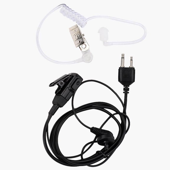 BIMZUC 2-Pin Acoustic Tube Earpiece Walkie Talkie Headset PTT MIC for ICOM IC-F1000 F2000 V80 Two Way Radio, Clear Audio Surveillance In-Ear Communication Earpiece, 1.4x1x0.8 in / 3.5x2.5x2 cm