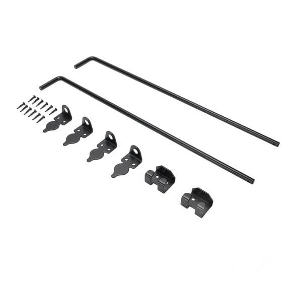 BIMZUC 2 Set Heavy Duty Door Drop Bar Kit Alloy Steel 24 Inches / 60.96 cm Gate Ground Latch Security Sliding Lock Drop Rod for Wooden Fence Metal Fence Gate Guard Floor Anchor Pack of 2