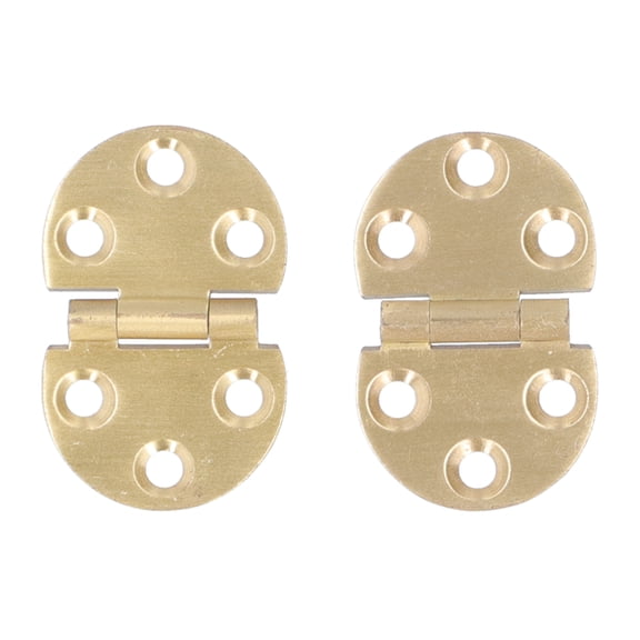 BIMZUC 2-Set Premium 180 Degree Pure Copper Foldable Table Hinge Mini Flap Hinges for Cabinet Wardrobe Furniture Hardware Accessories with 12 Screws Included (1.85 x 1.18 inches / 47 x 30 mm)
