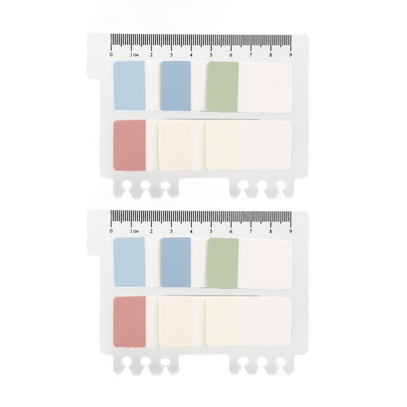 BIMZUC 2 Sets Transparent Sticky Notes 6 Colors Morandi Waterproof Translucent PET Sticky Notes for File Classification Index Labels (6.3 inches / 16 cm)