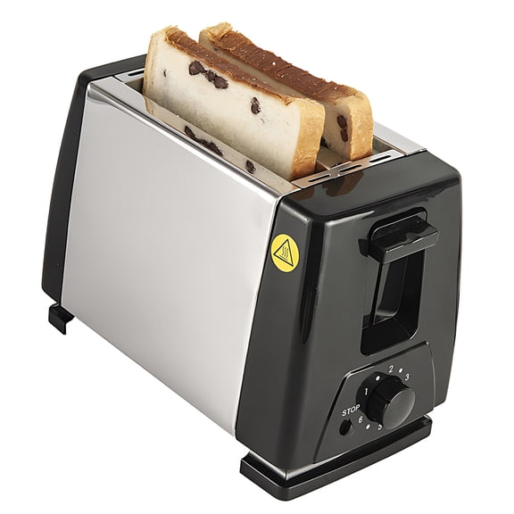 BIMZUC 2 Slice Toaster, Stainless Steel Smart Bread Toaster with 6 Temperature Settings, Extra Wide Slots, Removable Crumb Tray, Compact Size for Home Kitchen Office (7.7 in / 19.5 cm), Black EU