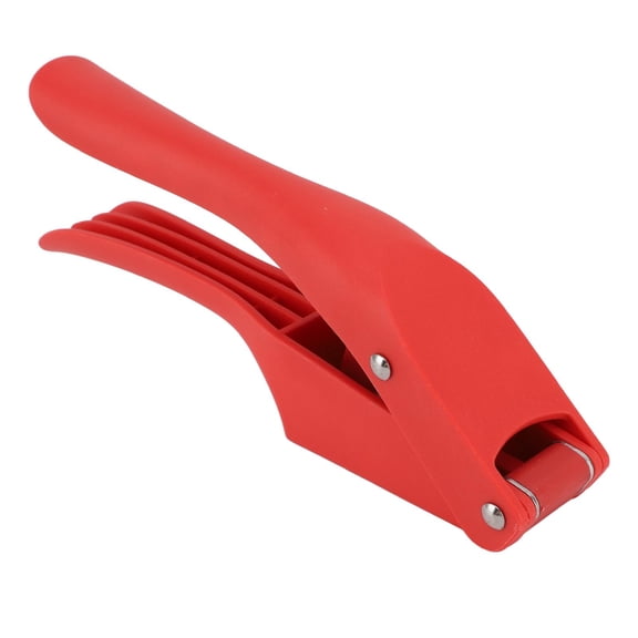 BIMZUC 2‑in‑1 Garlic Mincer & Slicer – Compact Red Press with Ergonomic Handle, Premium PP, Easy to Use Kitchen Tool