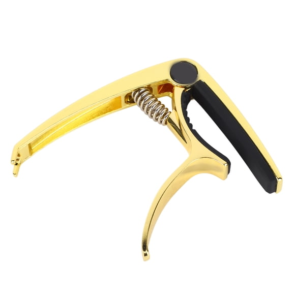 BIMZUC 2-in-1 Guitar Capo, Metal Adjustable Spring Tension Trigger Capo for Acoustic Guitar, Electric Guitar, Ukulele, and Bass Guitar, Luxurious Gold Finish, Lightweight 0.16 lbs