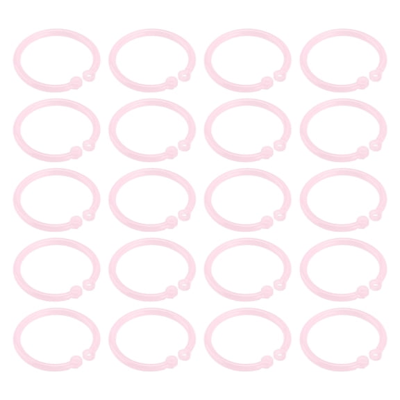 BIMZUC 20 Pack Pink Plastic Book Binder Rings, 30mm / 1.18 Inches Transparent Flexible Loose Leaf Organizer Rings for School Home Office Scrapbook Cards Document Notebook Binding Supplies