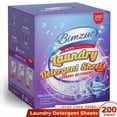 thumbnail image 1 of BIMZUC 200 Count Laundry Detergent Sheets up to 400 Loads, Fresh Linen Scent, Great for Travel, 1 of 8
