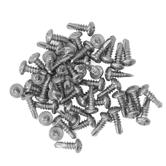 BIMZUC 200 Pcs M4.2x13mm 410 Stainless Steel Self Drilling Cross Round Head Screws [cite: 7, 10]