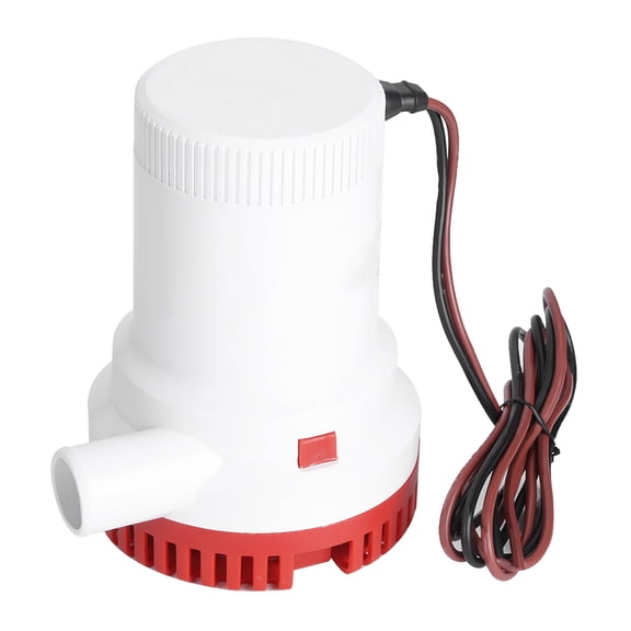 BIMZUC 2000GPH 12V Electric Bilge Pump Boat Water Discharge Pump Marine Ignition Protected Non-Automatic Submersible Drainage Pump for Boats 1-1/8 inches / 29 mm Outlet Heavy Duty Marine Grade ABS