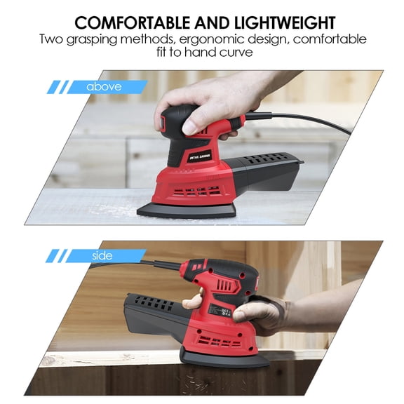 BIMZUC 200W Detail Sander Compact Electric Sanding Machine with 20Pcs Sandpaper, 12500 RPM Woodworking Grinder, 9.3 inches / 23.6 cm (UK Plug 220V)[cite: 1]
