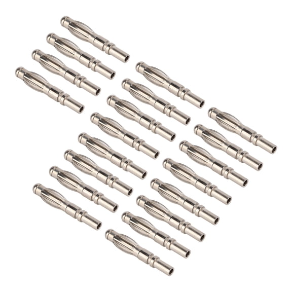 BIMZUC 20PCS 21.120 4mm Copper Nickel Plated Banana Plug Male Connector for Electronic Instrument, Professional Durable Test Probes and Leads Connector Terminal, 0.16 inches / 4 mm (20 Pieces)