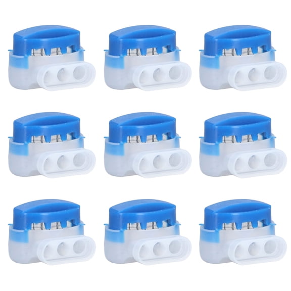 BIMZUC 20Pcs 3 Hole Terminal Block Engineering Plastic Wire Connector Locator for Lawn Mower Telephone Cable Blue White