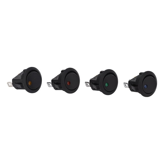 BIMZUC 20Pcs Rocker Switch 3 Pin 2 Position 12V Toggle On/Off Switch ABS Round with LED Indicator for Machine Cars RV Household Appliances Black (5.91 inches / 15 cm Length)