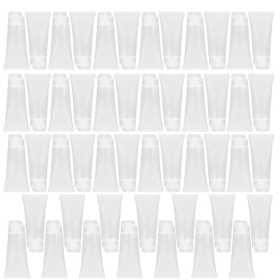 BIMZUC 20ml Portable Empty Squeeze Plastic Travel Tube Bottles, 50 Pcs (0.68 oz / 20 ml) Refillable Containers for Shampoo, Shower Gel, Lotion & Cosmetics