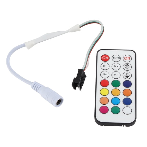 BIMZUC 21 Keys RF Mini Wireless Remote Dimmer Controller WC2811 2812B Full Color Adjustable Brightness Effect RF LED Light Dimmer with Instructions 5.12 inches / 13 cm Multi-Use Lighting Setup