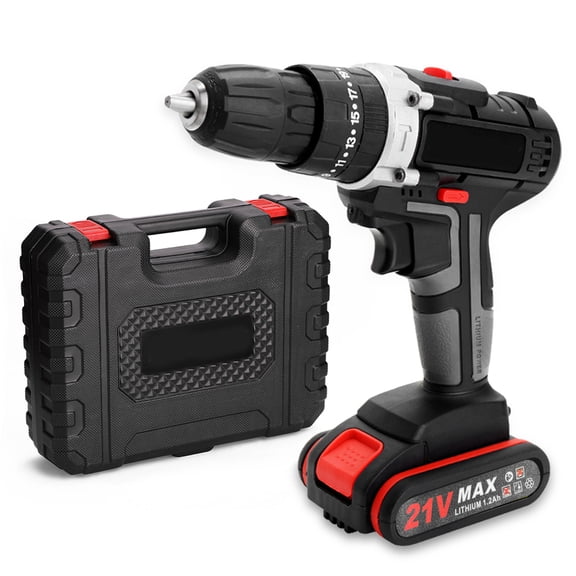 BIMZUC 21V Cordless Drill Driver, 248 In Lbs Torque, Brush Motor Power Tool with 3/8" Keyless Chuck, 1300mAh Lithium-Ion Battery, 1450 RPM Variable Speed, 110V US Plug for Home Improvement
