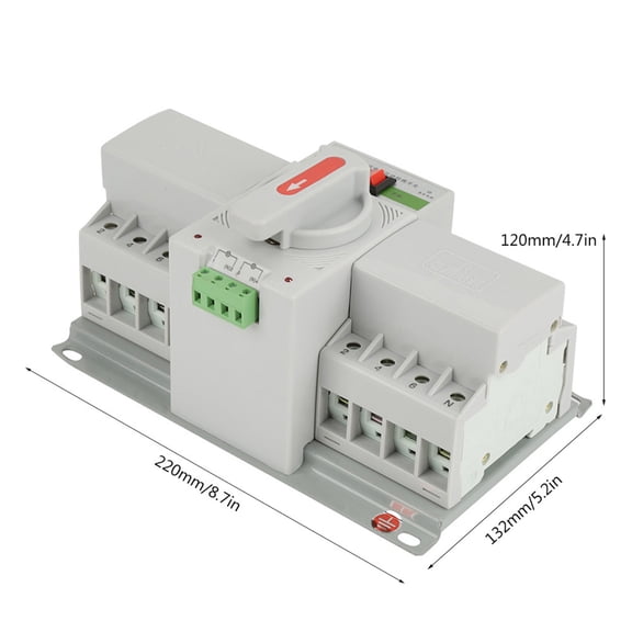BIMZUC 220V 63A 4P Mini Dual Power Automatic Transfer Switch Circuit Breaker for Home Backup Power Systems