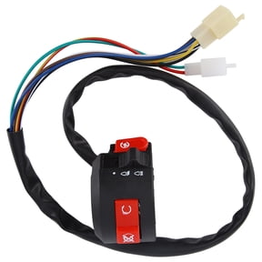 BIMZUC 22MM Universal Handlebar Engine Start Stop Kill ON Off Push Button Switch Replacement Part For Motorcycle ATV Dirt Bike High Reliability Easy Installation Durable Black 10 inches / 25.4 cm