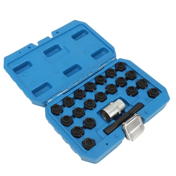 BIMZUC 22Pcs Wheel Locking Nut Key Kit High Strength Rustproof Auto Mechanic Tool Socket Adapter Set for BMW F-Series F01 F02 F10 F20 F30 Replacement Parts Wheel Anti Theft Lug Nut Remover