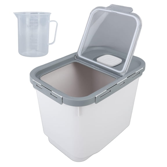 BIMZUC 22lb Airtight Rice & Flour Storage Box with Transparent Flip Top, Large Capacity, Wheeled Design, Moisture‑Proof