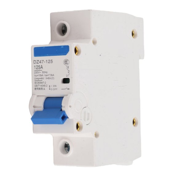 BIMZUC 230V Air Circuit Breaker DZ47-125 1P Current Miniature Leakage Protection Plastic Case Switch Front Wiring Overload Short Circuit Protect Terminal Power Distribution 125A 7.5KA Arc
