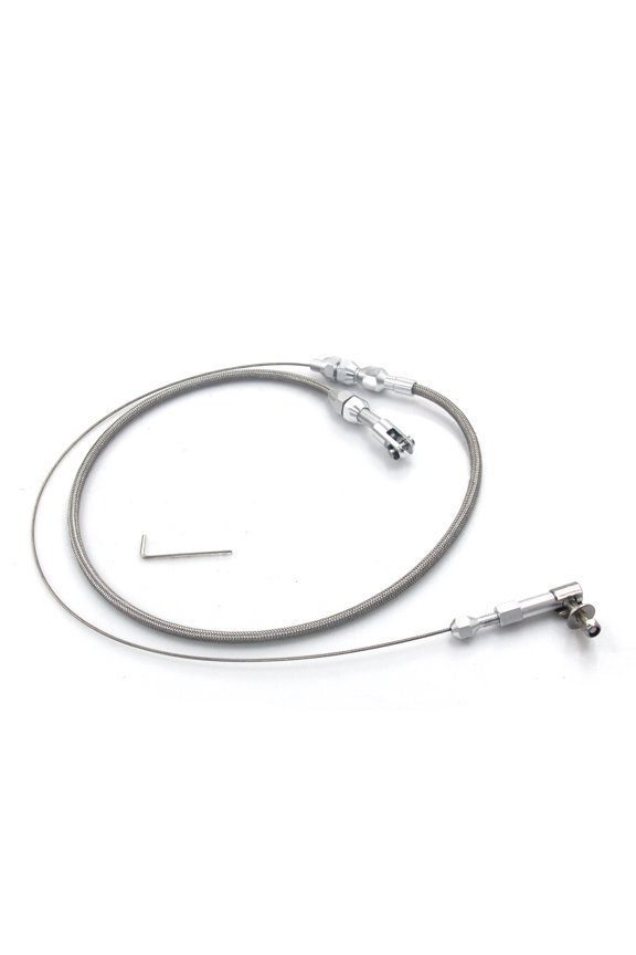 24-Inch Braided Stainless Steel Throttle Cable Kit, High-Performance Premium Aluminum Alloy Throttle Response Accelerator Cable Replacement Unit for Diverse Vehicle Engines (24 in / 61 cm)