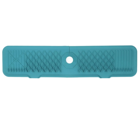 BIMZUC 24Inch Silicone Sink Splash Guard  Adjustable Faucet Mat, AntiSlip Drain, Reusable Drip Catcher & Soap Sponge Holder