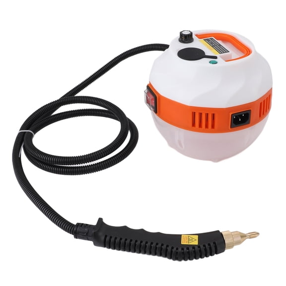 BIMZUC 2500W Steam Cleaner High Temperature High Pressure 6 Speeds Portable Handheld Cleaning Machine for Kitchen Bathroom Grout 220V EU Plug White Orange 10 inches / 25.4 cm