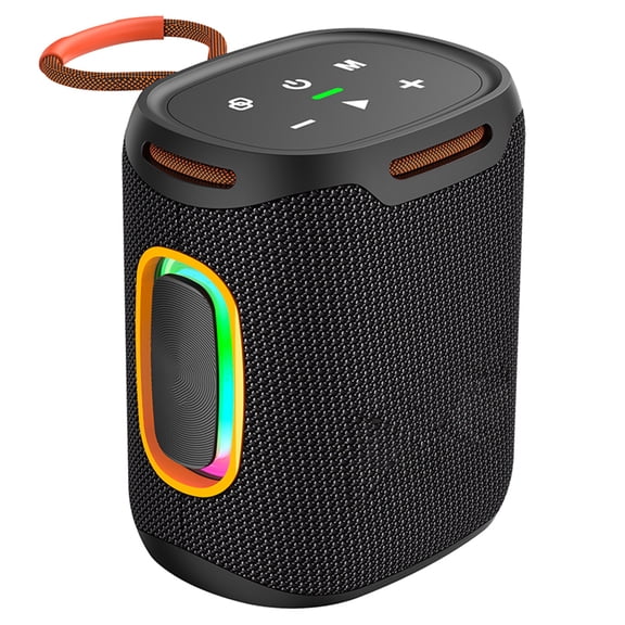 BIMZUC 25W Portable BT Speaker with RGB Lights, Outdoor Waterproof Wireless Sound Box, 76mm Booming Bass, AUX U Disk TF Card Music Playback, 6000mAh Built-in Battery, Party Camping Home, Black