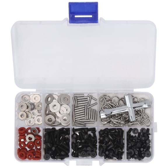BIMZUC 270Pcs RC Metal Screw Accessory Replacement Kit Fit for 1/8 1/10 Remote Control Car