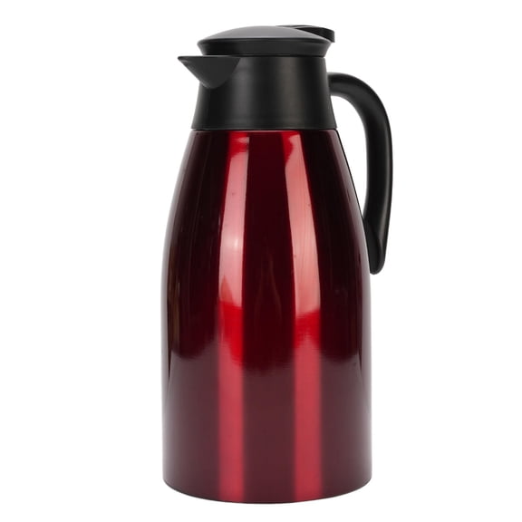BIMZUC 2L Red 316 Stainless Steel DoubleWall Vacuum Insulated Coffee & Tea Dispenser 24Hour Heat Retention, Large Capacity, Stylish Design