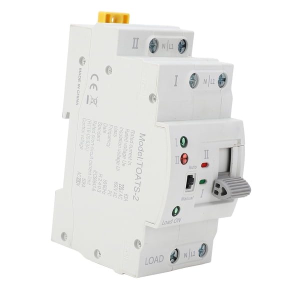 BIMZUC 2P 63A Dual Power Automatic Transfer Switch 220V Electrical Circuit Generator Changeover Controller Millisecond Uninterrupted ATS Backup Power System