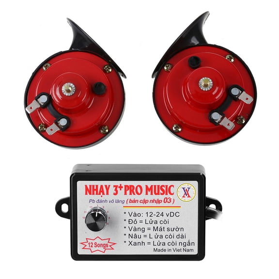 BIMZUC 2PCS 12 V Universal Double Tone Horn Car Motorcycle Air Horn Loud Electric Snail Horn Waterproof Horn High/Low Tune with 12 Sounds Horn Controller for Cars Trucks Boats