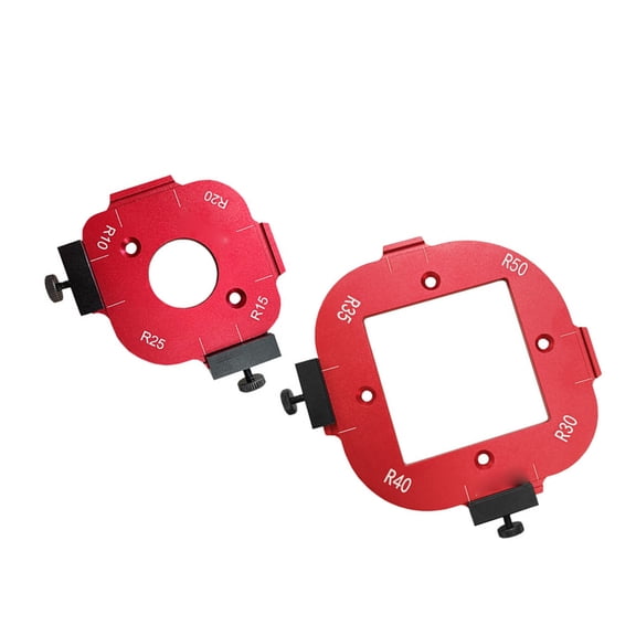 BIMZUC 2PCS Set Radius Jig Router Template 4 in 1 10-25R and 30-50R Aluminium Alloy Rounded Corners Router Bit Template For Woodworking Carpenter Tools