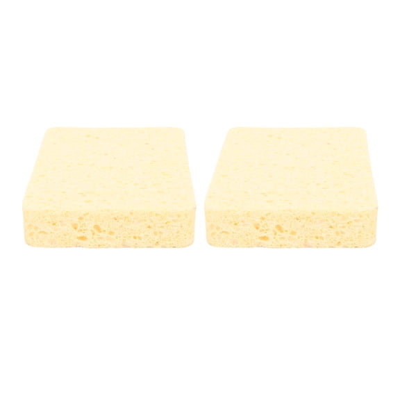 BIMZUC 2Pcs Painting Sponge Rectangle Absorbent Sponge Set with Storage Box for Crafting Cleaning Art Projects, Yellow (4.72 in / 12 cm)