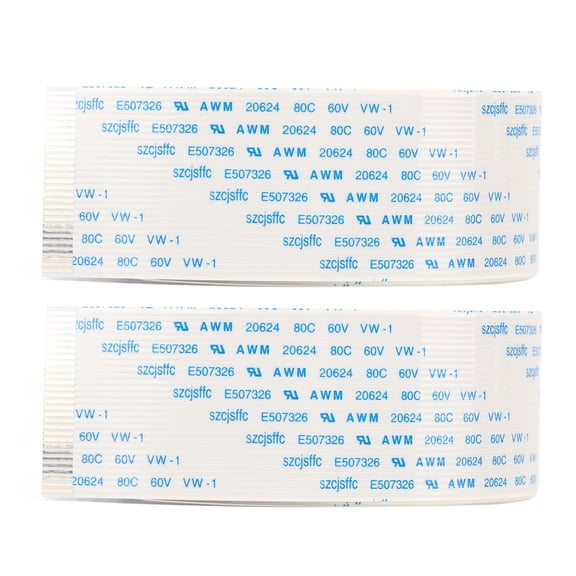 BIMZUC 2Pcs Printer Flexible Flat Cable Fast Transmission FFC Ribbon Cable for Epson XP600 TX800, 12 inches / 30 cm