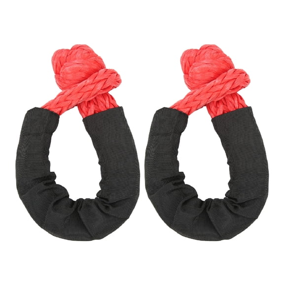 BIMZUC 2Pcs Soft Shackle 35 Tons Breaking Strength Recovery Rope for Truck SUV ATV Red (0.55 inches / 14mm)