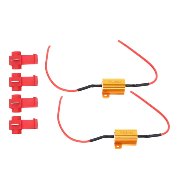 BIMZUC 2pcs 25W LED Decoder 25 Ohm Load Resistor Warning Blinker Error Free Canceller for Car Headlight DRL