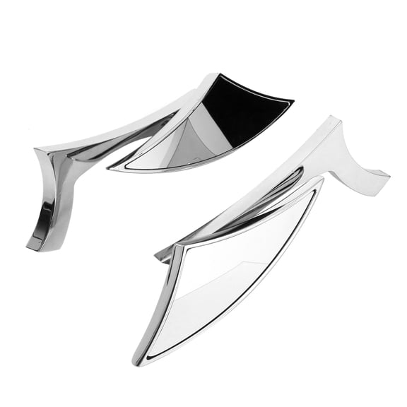 BIMZUC 2pcs Motorcycle Rearview Mirrors 8mm 10mm Thread Chrome-Plated Aluminium Motorbike Handlebar Side Mirror 9.84 inches / 25 cm