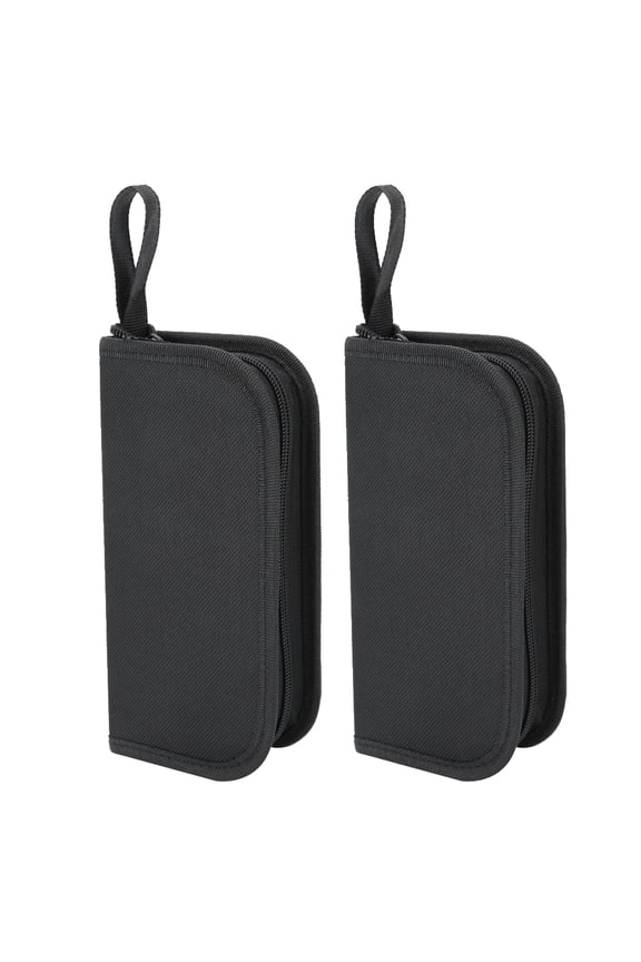 2pcs Multi Functional Watch Repairing Tools Accessory Smooth Zipper Storage Bag, Black Canvas (9.84 inches / 25 cm)