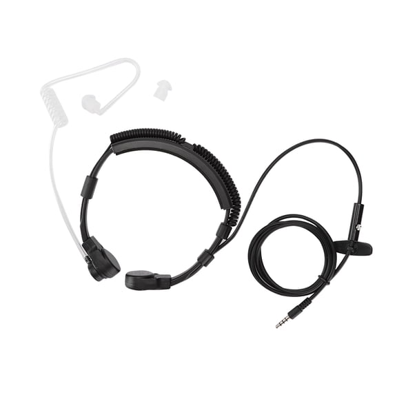 BIMZUC 3.5mm Throat Mic Microphone Earphone PTT Adjustable Concealed Air Conduit Headset with Noise Reduction Wired Neckband Communication for Smartphones, 5.5 inches / 14 cm